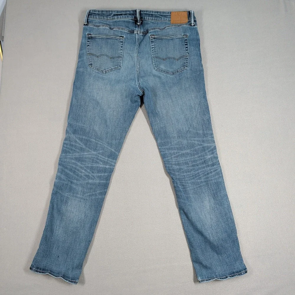 American Eagle Jeans Mens 36x34 Blue Athletic Straight Airflex Temp Tech Denim